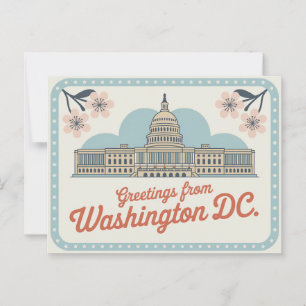 Vintage Washington DC Postkarte Grüße aus