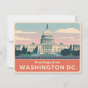 Vintage Washington DC Postkarte Grüße aus