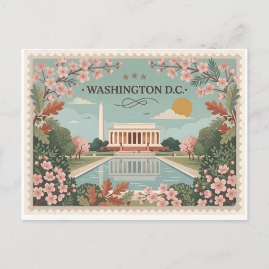 Vintage Washington DC Travel Feiertagspostkarte (Vorderseite)