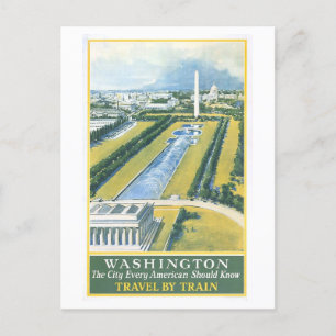 Vintage Washington DC Travel Poster Postcard Postkarte