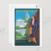 Vintage Washington DC Travel Poster Postcard Postkarte (Vorne/Hinten)