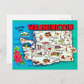 Vintage Washington-Karte Postkarte (Vorne/Hinten)