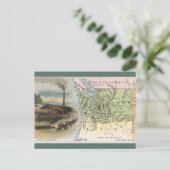 Vintage Washington Map Postkarte (Stehend Vorderseite)