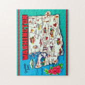 Vintage Washington Map Puzzle (Vertikal)