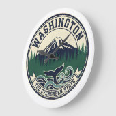 Vintage Washington State Emblem  Große Wanduhr (Winkel)