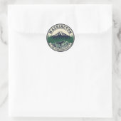 Vintage Washington State Emblem  Runder Aufkleber (Tasche)
