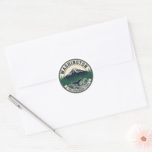 Vintage Washington State Emblem Runder Aufkleber