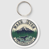 Vintage Washington State Emblem  Schlüsselanhänger (Rückseite)