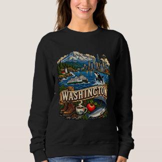 Vintage-Washington-Tätowierstil Seattle-Küsten-Ill Sweatshirt