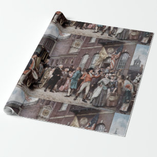 Vintage Washingtons Amtseinführung in Philadelphia Geschenkpapier