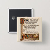 Vintage Wassail-Lied illuminierte Manuskriptkunst Button (Vorne & Hinten)
