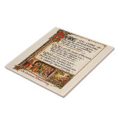 Vintage Wassail-Lied illuminierte Manuskriptkunst Fliese (Seite)