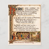 Vintage Wassail-Lied illuminierte Manuskriptkunst Flyer (Vorne)