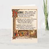 Vintage Wassail-Lied illuminierte Manuskriptkunst Karte (Vorderseite)