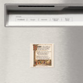 Vintage Wassail-Lied illuminierte Manuskriptkunst Magnet (In Situ (Geschirrspüler))