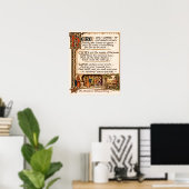 Vintage Wassail-Lied illuminierte Manuskriptkunst Poster (Heimbüro)