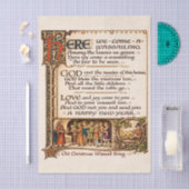 Vintage Wassail-Lied illuminierte Manuskriptkunst Seidenpapier (Handwerk)