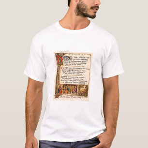 Vintage Wassail-Lied illuminierte Manuskriptkunst T-Shirt