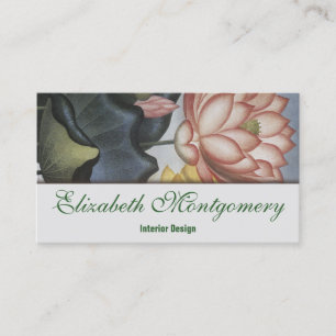 Vintage Wasser-Lilienen-berufliche Geschäfts-Kart Visitenkarte