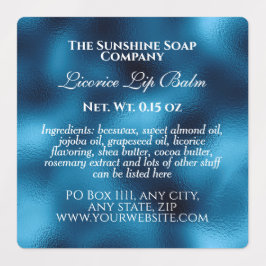 Vintage, wasserdichte Kosmetik mit blauer Folie Etiketten