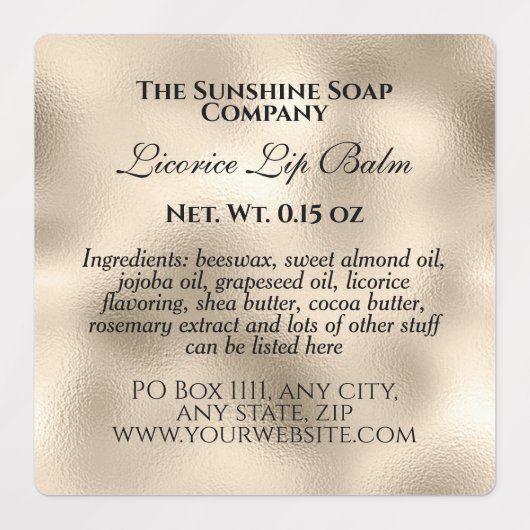 Vintage, wasserdichte Kosmetik Perlfolie Etiketten (Design 1)