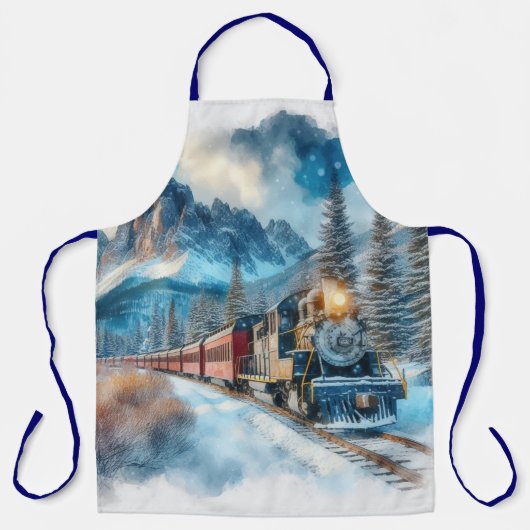 Vintage Wasserfarbbahn AI Schürze (Vorderseite)