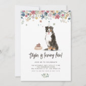 Vintage Wasserfarbe Berner Hund Geburtstag Einladung (Vorderseite)