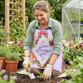 Vintage Wasserfarbe Blühen Blumengarten Violett Schürze