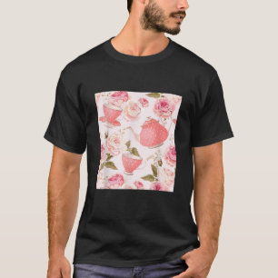 Vintage-Wasserfarbe-Blush-Rosa-Blumen-Teeparty-Spa T-Shirt