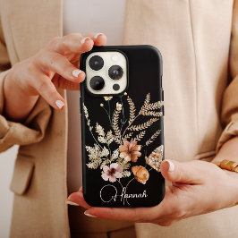 Vintage Wasserfarbe Boho Florals mit Name Case-Mate iPhone Hülle