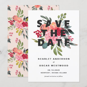 Vintage Wasserfarbe Botanicals Hochzeit Save The Date