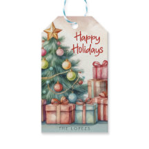 Vintage-Wasserfarbe-Christbaumschmuck 