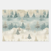 Vintage Wasserfarbe der Pinienbäume Geschenkpapier Set (Vorderseite 2)