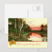 Vintage Wasserfarbe Fall Landscape Szene Postkarte (Vorne/Hinten)