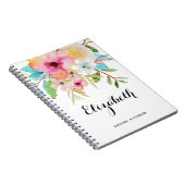 Vintage Wasserfarbe Farbe Frühling Blütenmassage Notizblock (Rechte Seite)