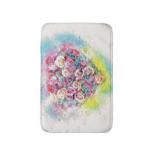 Vintage Wasserfarbe Farbige Rose Herz Badematte (Vorderseite Vertikal)