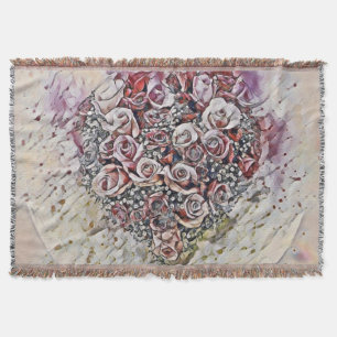 Vintage Wasserfarbe Farbige Rose Herz Decke
