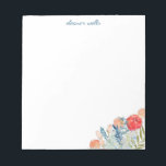 Vintage Wasserfarbe Florals Personalisierte Bodenb Notizblock<br><div class="desc">Dieses stilvolle Notizblock zeichnet sich durch ein hübsches,  Vintages Blumendesign in Aquarellfarben aus,  das mit Ihrem Namen personalisiert ist.</div>