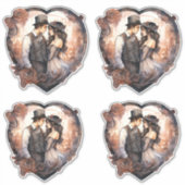 Vintage Wasserfarbe für Hochzeitscouchen Aufkleber (Vorderseite)