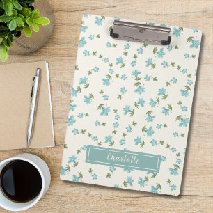 Vintage-Wasserfarbe-Geranie Kleines Blumenmuster Klemmbrett