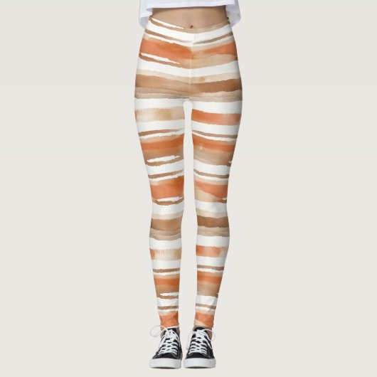 Vintage Wasserfarbe gestrichen - erdige Kaffeetöne Leggings (Vorderseite)