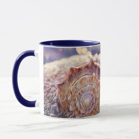 Vintage Wasserfarbe Lila Rosa Seashell Tasse (Links)