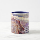 Vintage Wasserfarbe Lila Rosa Seashell Tasse (Zentrum)