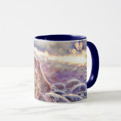 Vintage Wasserfarbe Lila Rosa Seashell Tasse (VorderseiteRechts)