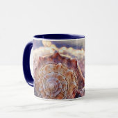 Vintage Wasserfarbe Lila Rosa Seashell Tasse (Vorderseite Links)
