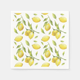 Vintage-Wasserfarbe-Limonen und Grünmuster Serviette