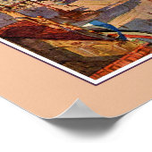 Vintage Wasserfarbe München Marienplatz Poster (Ecke)