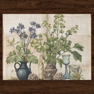 Vintage Wasserfarbe Natürliche Wildblume Seidenpapier