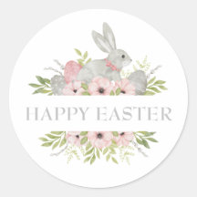 Vintage Wasserfarbe Ostern Bunny & Eggs Gruß
