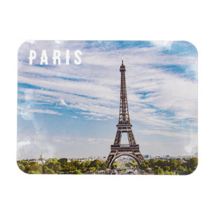 Vintage-Wasserfarbe Paris Eiffelturm Magnet